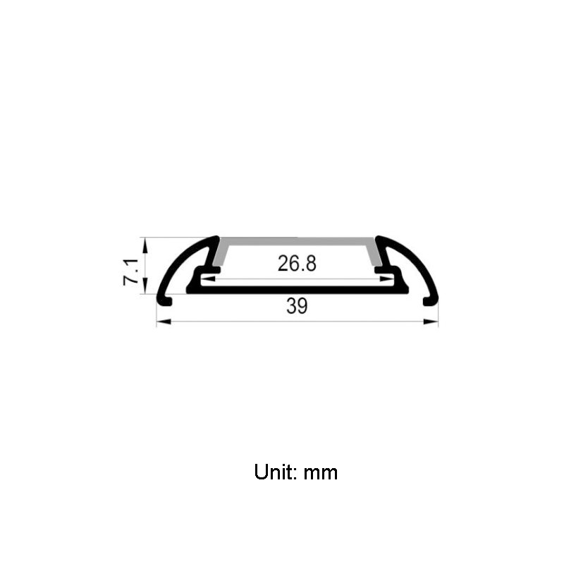 LED Strip Diffuser Aluminum Channel For 20mm Double Row LED Light Strip LED Strip Diffuser Aluminum Channel For 20mm Double Row LED Light Strip